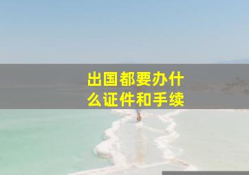 出国都要办什么证件和手续