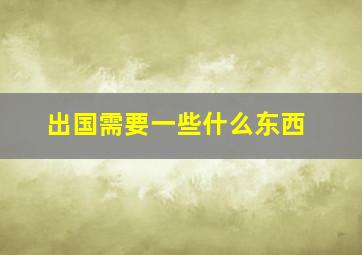 出国需要一些什么东西