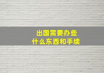 出国需要办些什么东西和手续