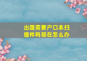 出国需要户口本扫描件吗现在怎么办