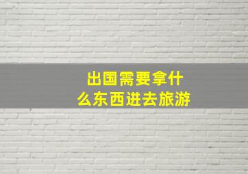 出国需要拿什么东西进去旅游