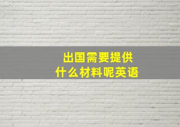 出国需要提供什么材料呢英语