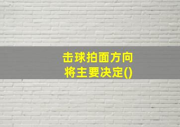 击球拍面方向将主要决定()