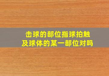 击球的部位指球拍触及球体的某一部位对吗