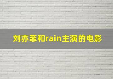 刘亦菲和rain主演的电影