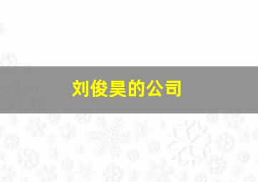 刘俊昊的公司