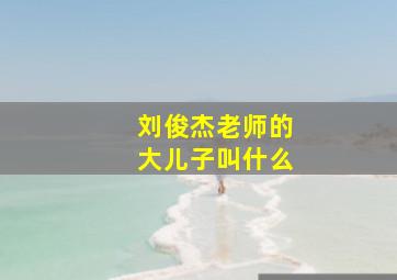 刘俊杰老师的大儿子叫什么