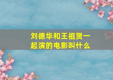 刘德华和王祖贤一起演的电影叫什么