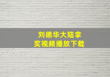 刘德华大陆拿奖视频播放下载