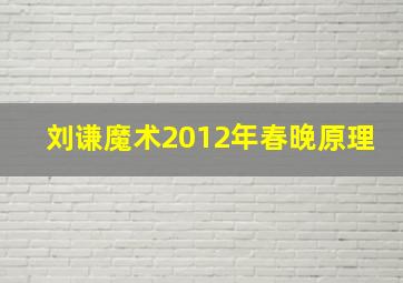 刘谦魔术2012年春晚原理