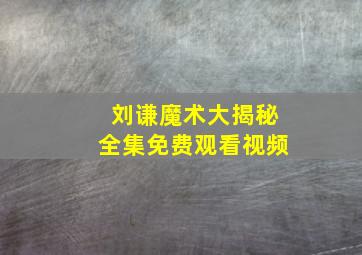 刘谦魔术大揭秘全集免费观看视频