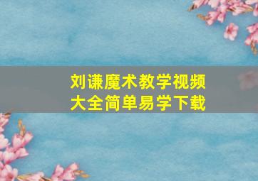 刘谦魔术教学视频大全简单易学下载