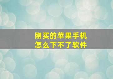 刚买的苹果手机怎么下不了软件