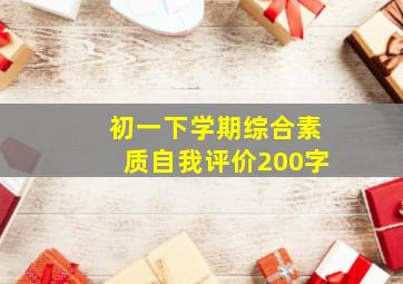 初一下学期综合素质自我评价200字