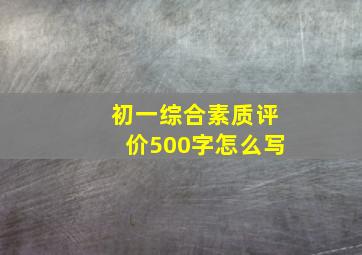 初一综合素质评价500字怎么写