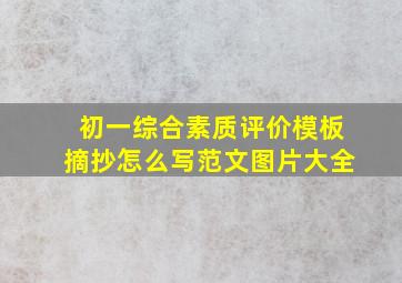 初一综合素质评价模板摘抄怎么写范文图片大全