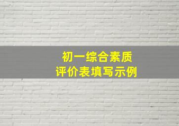 初一综合素质评价表填写示例