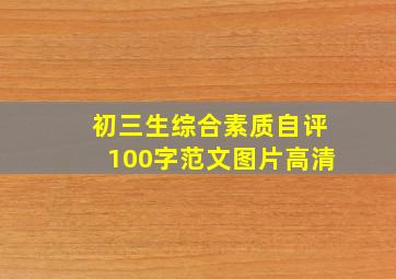 初三生综合素质自评100字范文图片高清