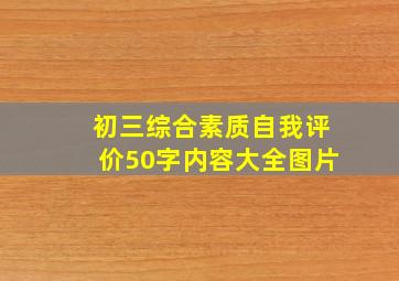 初三综合素质自我评价50字内容大全图片