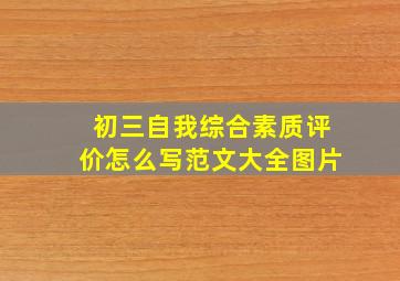 初三自我综合素质评价怎么写范文大全图片