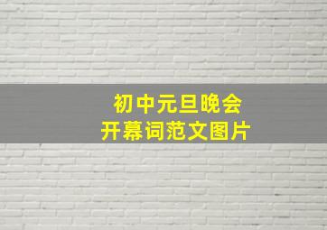 初中元旦晚会开幕词范文图片