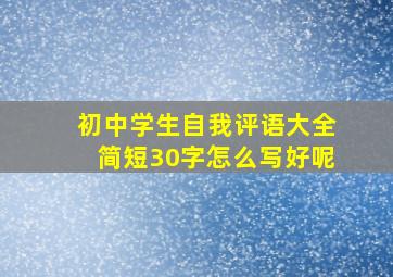 初中学生自我评语大全简短30字怎么写好呢