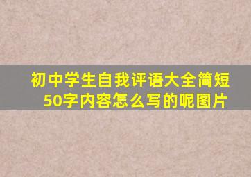 初中学生自我评语大全简短50字内容怎么写的呢图片