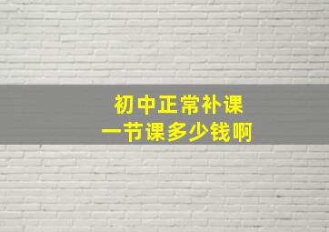 初中正常补课一节课多少钱啊