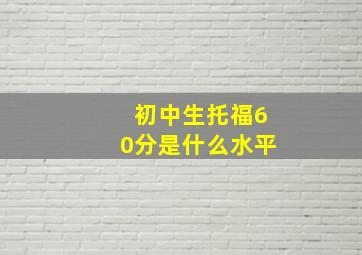 初中生托福60分是什么水平