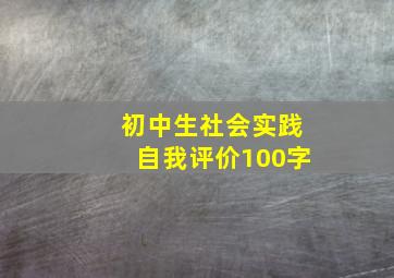 初中生社会实践自我评价100字