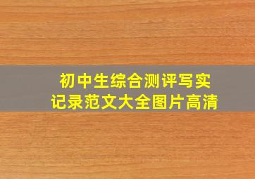 初中生综合测评写实记录范文大全图片高清