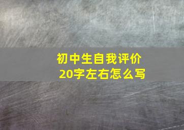 初中生自我评价20字左右怎么写