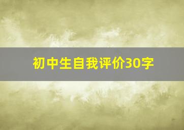 初中生自我评价30字