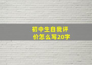 初中生自我评价怎么写20字