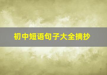 初中短语句子大全摘抄