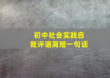 初中社会实践自我评语简短一句话