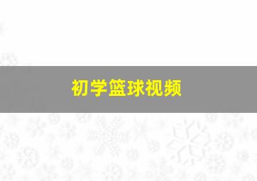 初学篮球视频