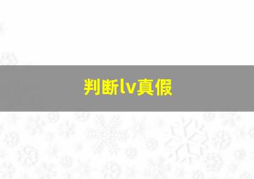 判断lv真假