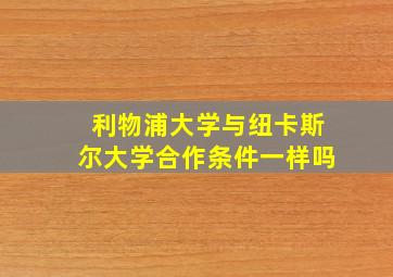 利物浦大学与纽卡斯尔大学合作条件一样吗