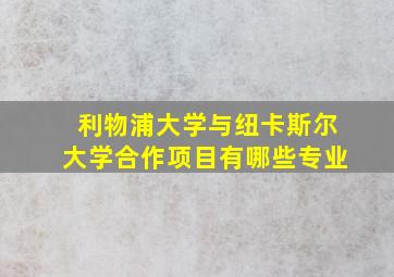 利物浦大学与纽卡斯尔大学合作项目有哪些专业