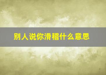 别人说你滑稽什么意思