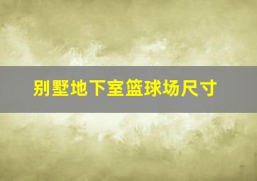 别墅地下室篮球场尺寸