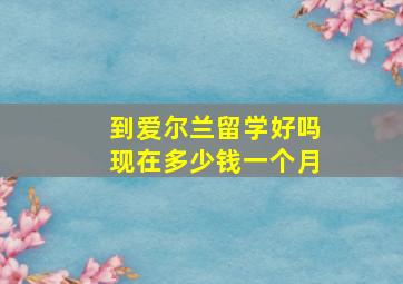 到爱尔兰留学好吗现在多少钱一个月