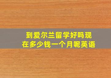 到爱尔兰留学好吗现在多少钱一个月呢英语