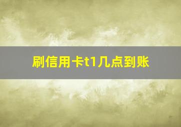 刷信用卡t1几点到账