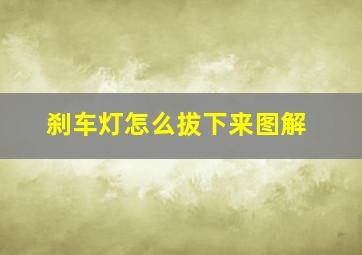 刹车灯怎么拔下来图解