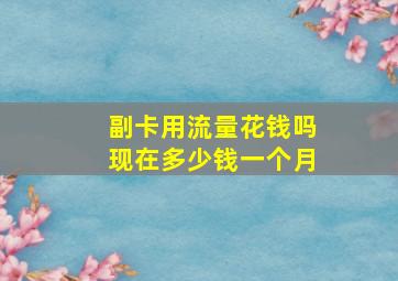 副卡用流量花钱吗现在多少钱一个月