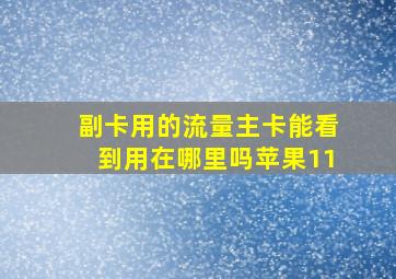 副卡用的流量主卡能看到用在哪里吗苹果11