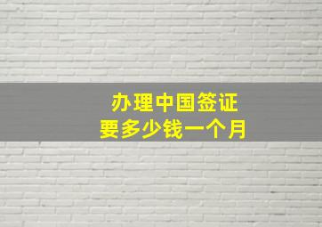 办理中国签证要多少钱一个月