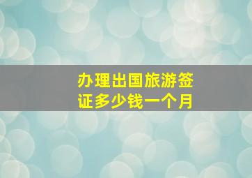 办理出国旅游签证多少钱一个月